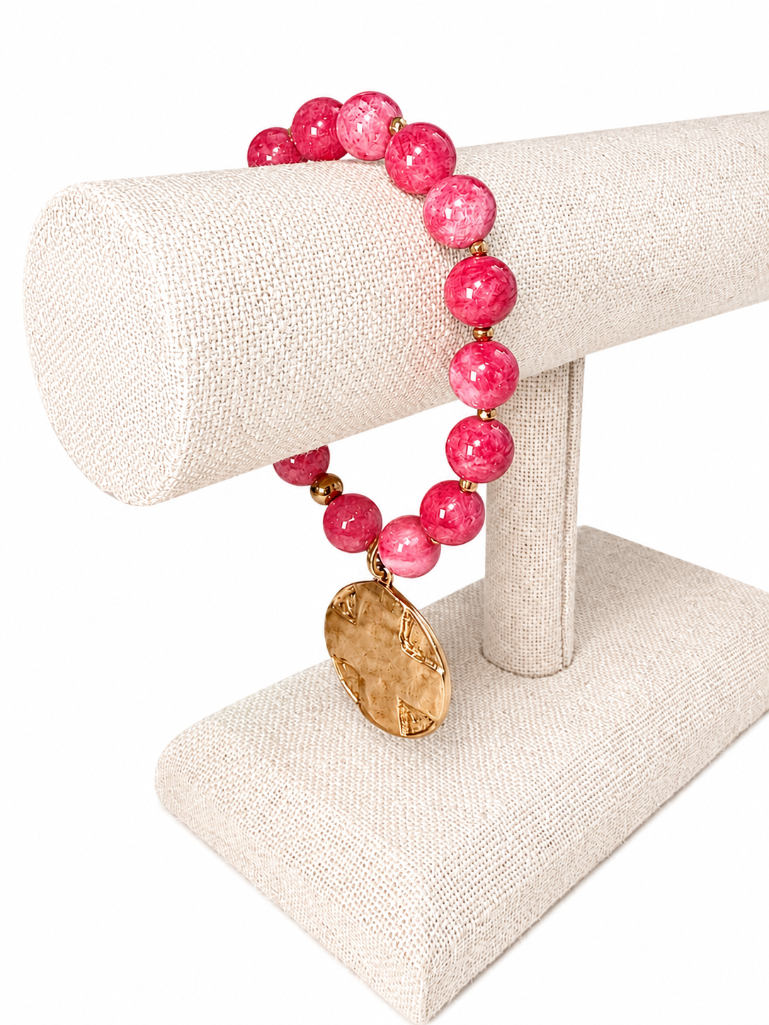 Handmade Lords Prayer Bracelet - Pink Beads
