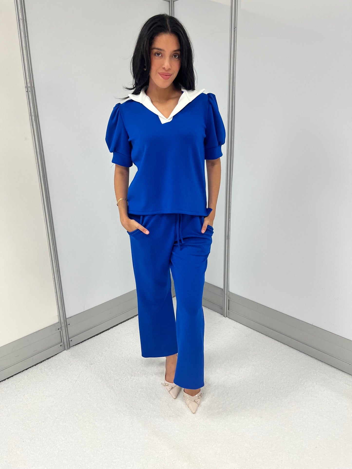 Carole Christian Short Sleeve Scuba Set - Blue
