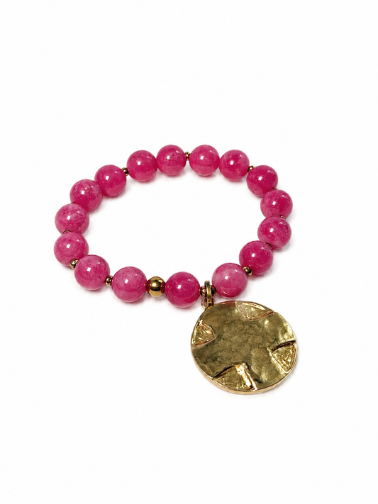 Handmade Lords Prayer Bracelet - Pink Beads