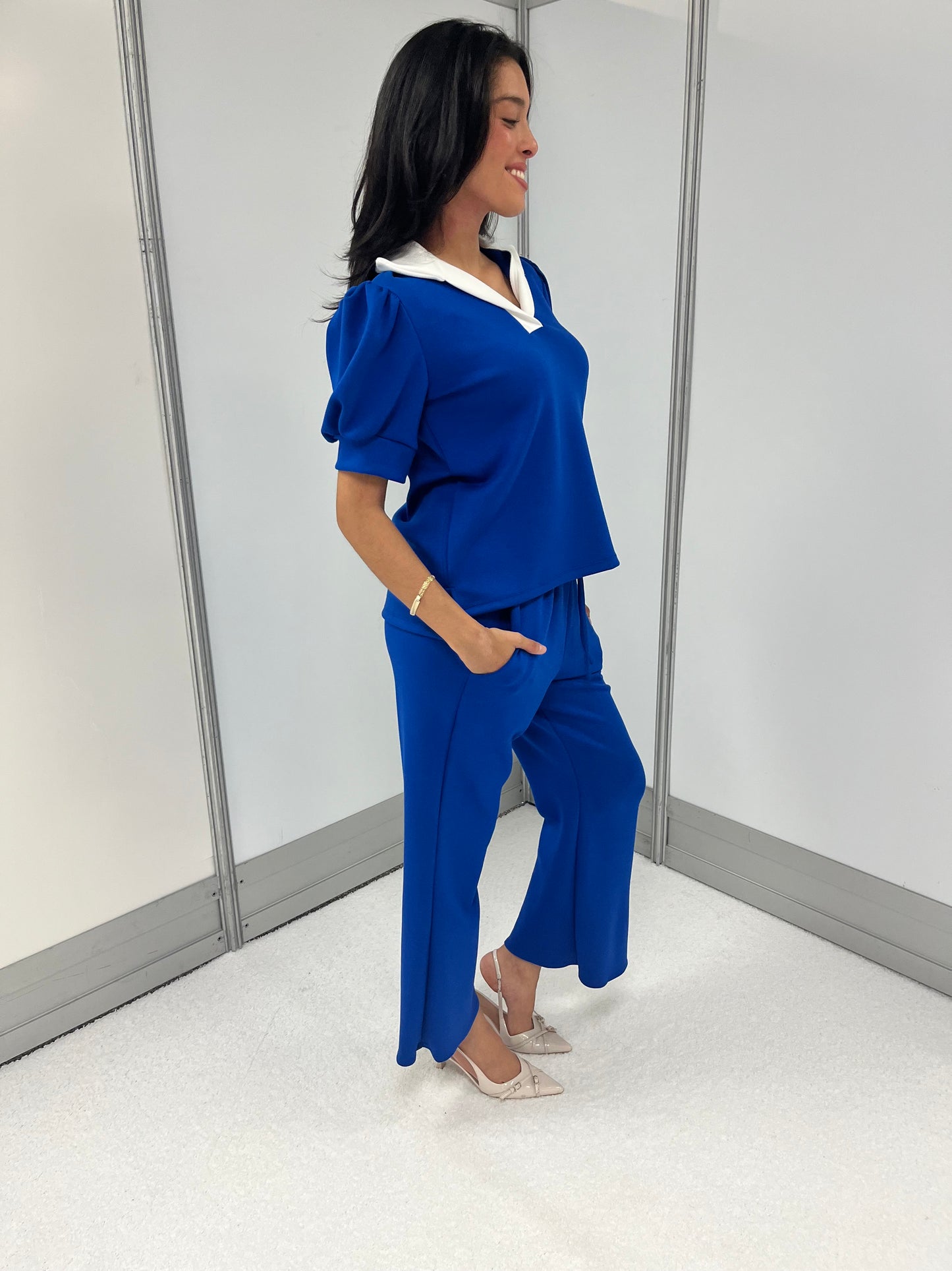 Carole Christian Short Sleeve Scuba Set - Blue